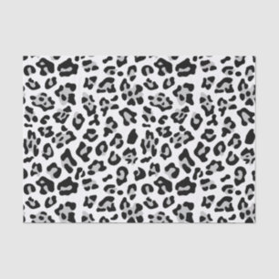Grey Black Leopard Animal Print Pattern Tissue Paper