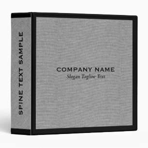 Grey & Black Linen Texture Print Binder
