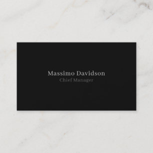 Grey Black Modern Minimalist Simple Serif Font Business Card