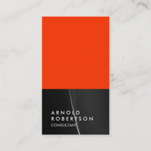 Grey Black Orange Carte de visite consultant tenda