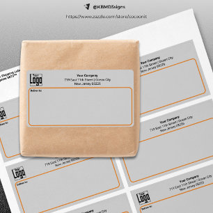 Grey Black Orange Custom Logo Business Address