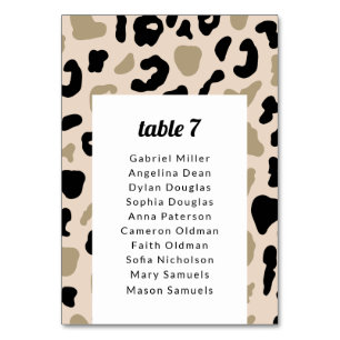 Grey black patches on beige. Seating chart Table N Table Number