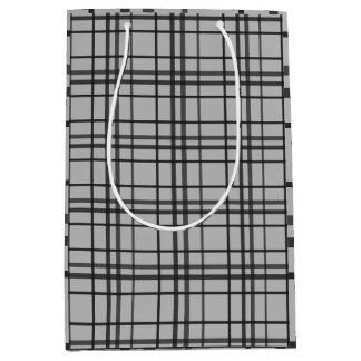 Grey black pattern minimalist gift bag
