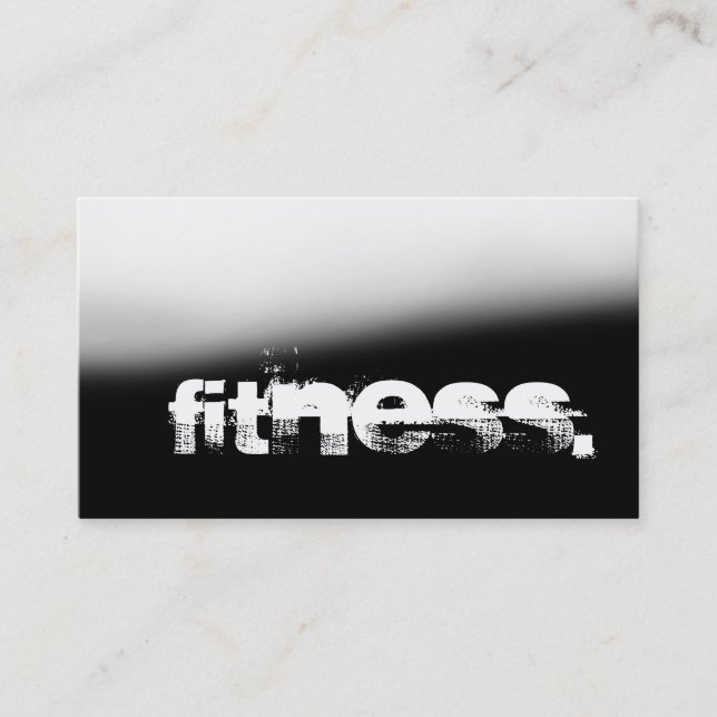Grey Black Personal Trainer Fitness Business Card (Front)
