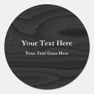 Grey Black Plain Elegant Modern ADD TEXT Classic Round Sticker