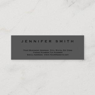 Grey Black Plain Standard Slim Business Card