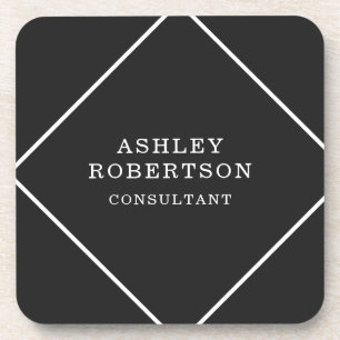 Grey Black Professional Stylish Trendy Minimalist Coaster