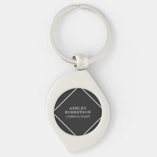 Grey Black Professional Stylish Trendy Minimalist Keychain