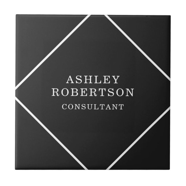 Grey Black Professional Stylish Trendy Minimalist Tile (Front)