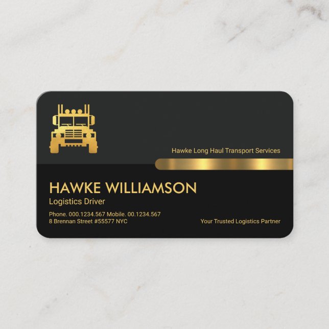 Grey Black Retro Columns Logistics Specialist Business Card (Front)
