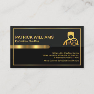 Grey Black Retro Columns Professional Driver Business Card