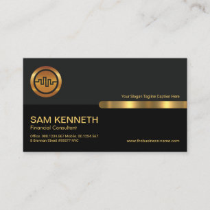 Grey Black Retro Columns Stock Broker Business Card
