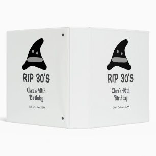 Grey black RIP 30's 40th birthday witch hat hallow Binder
