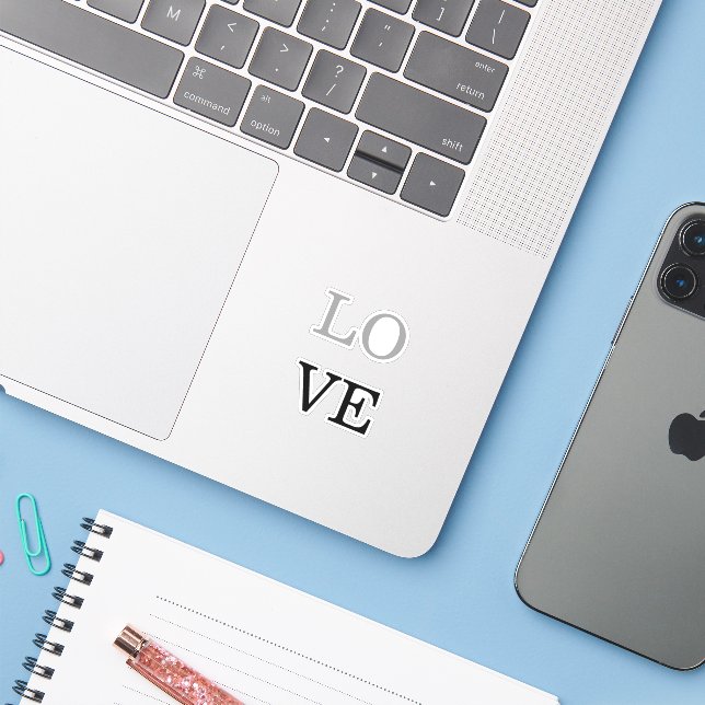 Grey Black Script Love Wedding  (Laptop w/ iPhone)