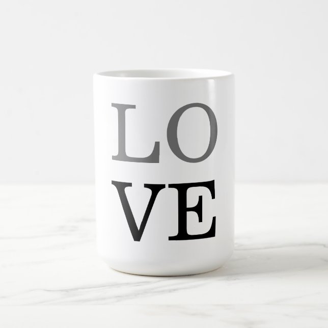 Grey Black Script Love Wedding  Coffee Mug (Center)