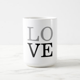 Grey Black Script Love Wedding Coffee Mug