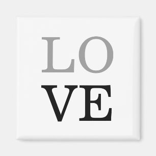 Grey Black Script Love Wedding  Magnet