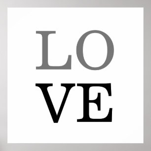 Grey Black Script Love Wedding Poster