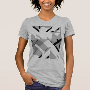 Grey Black Shapes Abstract Art MCM-inspired T-Shirt