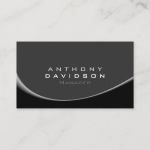 Grey Black Spiral Pattern Monogram Business Card