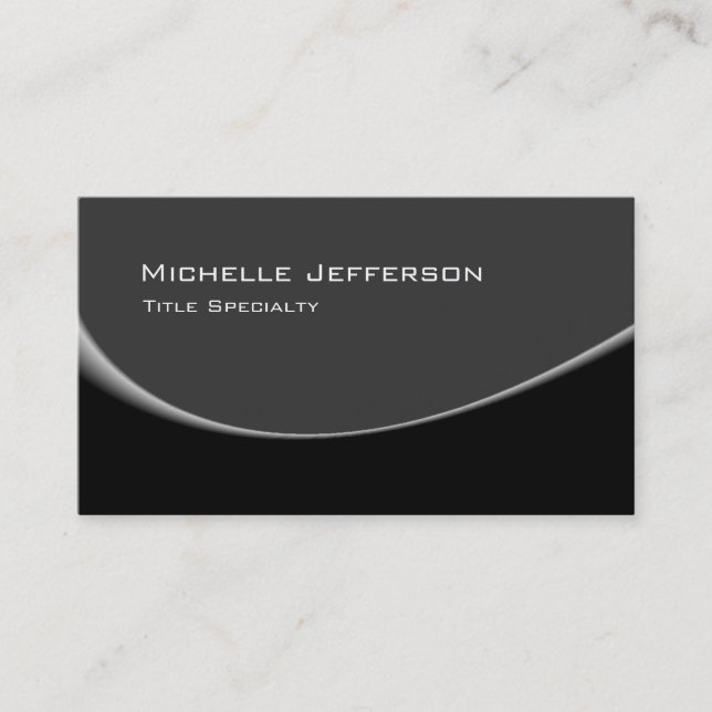 Grey Black Spiral Pattern Trendy Business Card (Front)