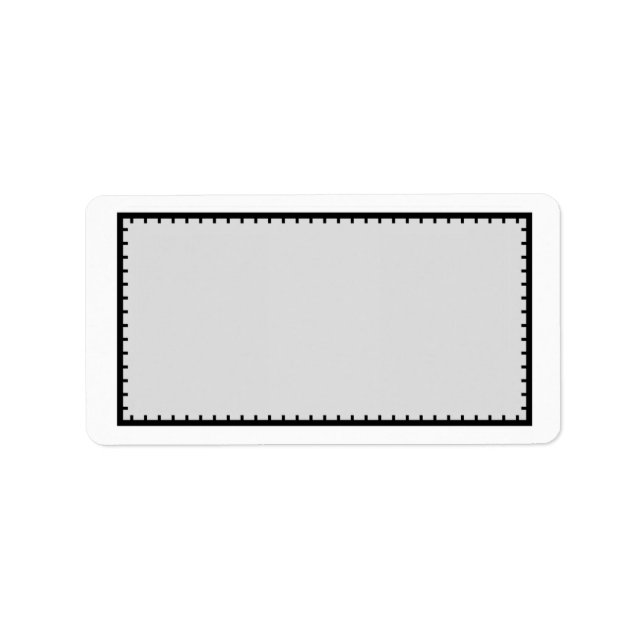 Grey & Black Stitched Border Mailing Address Label (Front)