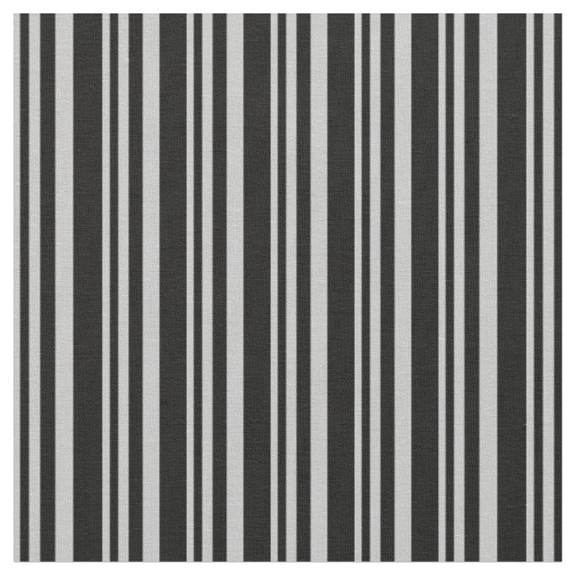 Grey & Black Striped/Lined Pattern Fabric (Close Up)