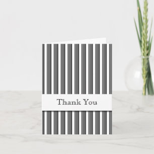 Grey Black Stripes Thank You Card