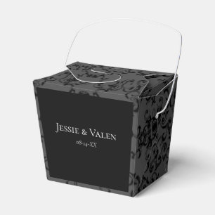 Grey & Black Swirl Gothic Wedding Favor Box