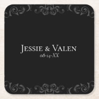 Grey & Black Swirl Gothic Wedding