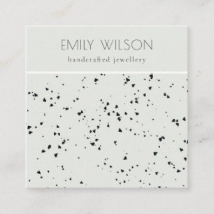 Grey Black Terrazzo Texture Stud Earring Display Square Business Card