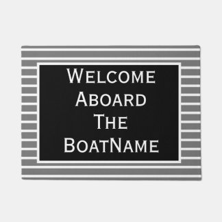 Grey & Black Welcome Aboard Boat Doormat