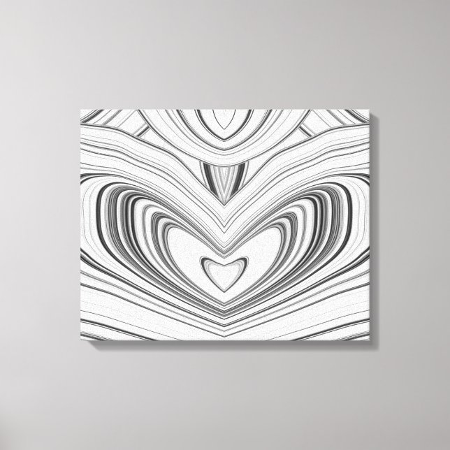 Grey Black White Abstract Marble Pattern Canvas Print (Front)