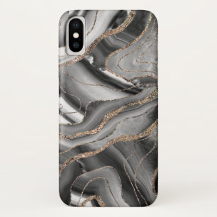 Grey Black White Agate Gold Glitter Glam #1 Case-Mate iPhone Case