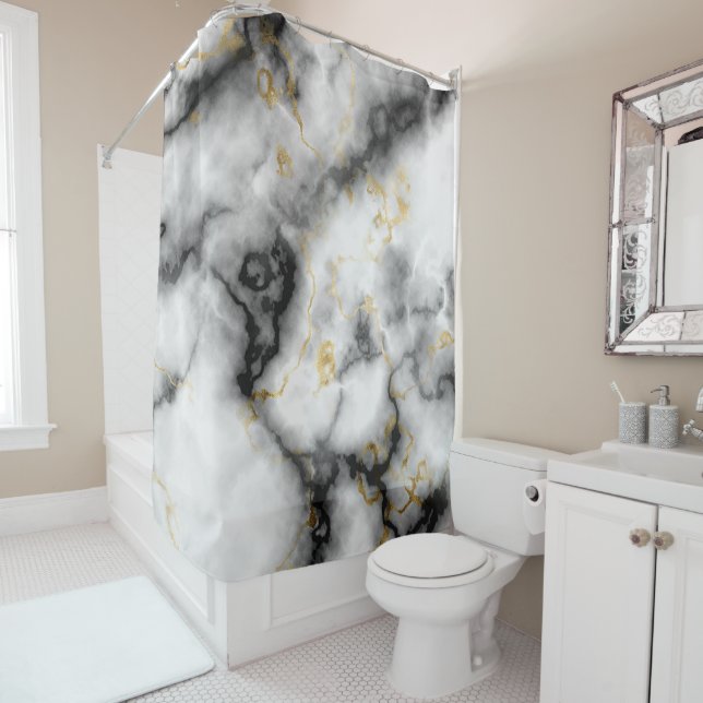 Grey Black White and Gold Marble Pattern (In Situ)