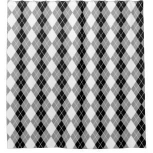 Grey Black White Argyle Diamond Design 