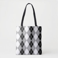 Grey Black White Argyle Diamond Design