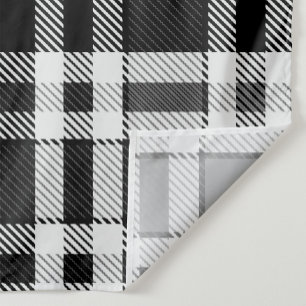 Grey Black White Flannel Plaid Tartan Design Fabric