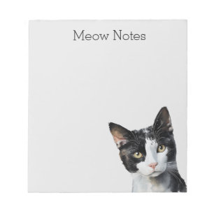 Grey Black White Kitty Cat Notepad