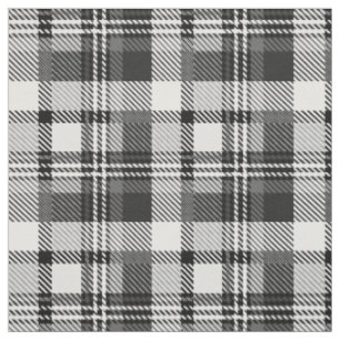 Grey Black White Madras Plaid Design Fabric