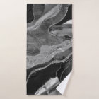 Grey Black White Marble Agate Silver Glitter #1