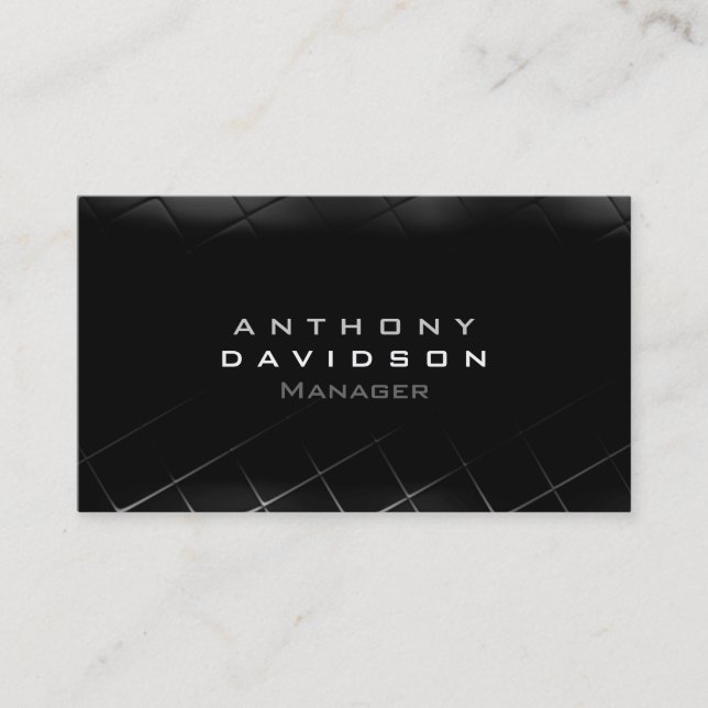Grey Black White Pattern Business Card (Front)