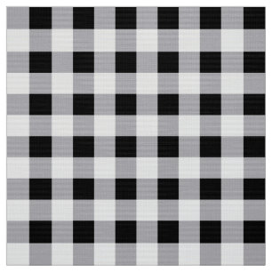 Grey Black White Plaid Check Pattern  Fabric