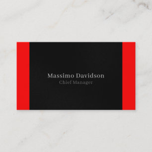 Grey Black White Red Stripes Simple Serif Font Business Card