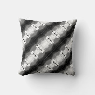 Grey Black White Slanted Mediterranean Mosaic Rows Throw Pillow
