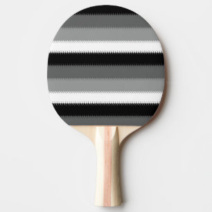 Grey Black White Stripes Design Ping Pong Paddle
