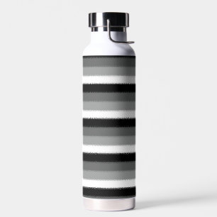 Grey Black White Stripes Design  Water Bottle