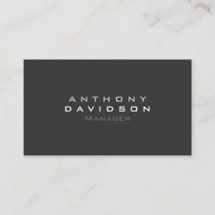 Grey Black White Stylish Modern Professional Business Card