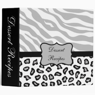 Grey, Black & White Zebra & Cheetah Custom Album Binder