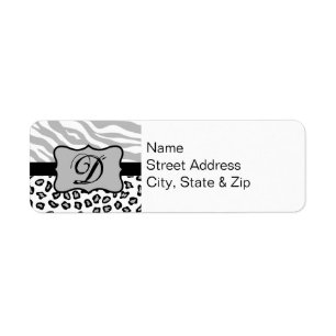 Grey, Black & White Zebra & Cheetah Personalized